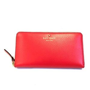 Kate Spade zip around wallet hot pink